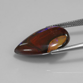 11.70캐럿 천연 멀티컬러 볼더 오팔, 배 모양, 20.3×13.1 mm, 불투명체