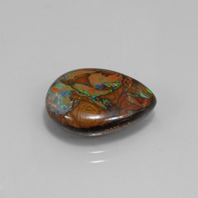 8.30캐럿 천연 멀티컬러 볼더 오팔, 배 모양, 16.6×13.1 mm, 불투명체