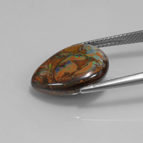 8.30캐럿 천연 멀티컬러 볼더 오팔, 배 모양, 16.6×13.1 mm, 불투명체