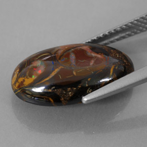 7.50캐럿 천연 다색 볼더 오팔, 타원형 컷, 불투명체