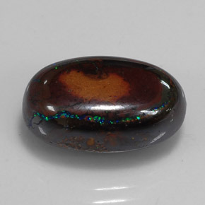 9.49캐럿 천연 멀티컬러 볼더 오팔, 타원형 컷, 16×10.3 mm, 불투명체