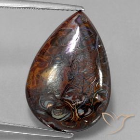 13.35ct 자연스러운 다색 볼더 오팔, 배 모양, 불투명체