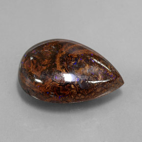 16.89캐럿 천연 멀티컬러 볼더 오팔, 배 모양, 20.7×14.8 mm, 불투명체