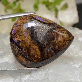 20.90캐럿 천연 멀티컬러 볼더 오팔, 배 모양, 23.5×19.6 mm, 불투명체