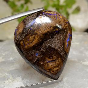 20.90캐럿 천연 멀티컬러 볼더 오팔, 배 모양, 23.5×19.6 mm, 불투명체