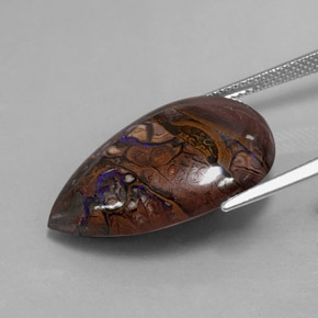 21.51캐럿 천연 다색 볼더 오팔, 배 모양, 불투명체