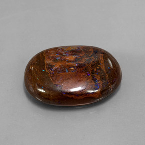 21.10캐럿 천연 멀티컬러 볼더 오팔, 타원형 컷, 22.9×17.5 mm, 불투명체