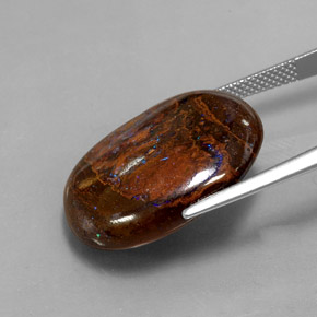 21.10캐럿 천연 멀티컬러 볼더 오팔, 타원형 컷, 22.9×17.5 mm, 불투명체