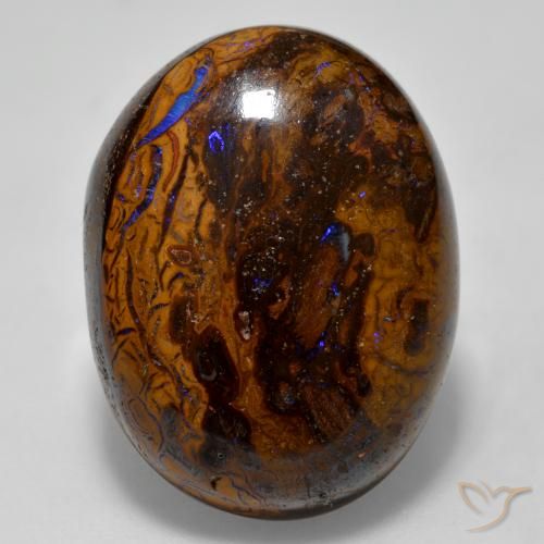 22.67ct 자연스러운 다색 볼더 오팔, 타원형, 불투명체