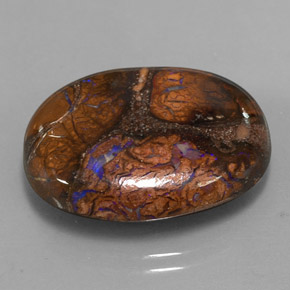 20.19캐럿 천연 멀티컬러 볼더 오팔, 타원형 컷, 22.8×17.5 mm, 불투명체