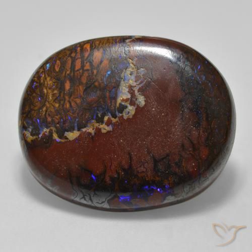 22.54ct 자연스러운 다색 볼더 오팔, 타원형, 불투명체