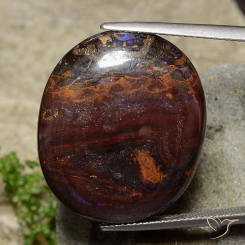 54.71ct 자연스러운 다색 볼더 오팔, 타원형, 불투명체