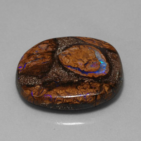 20.58캐럿 천연 멀티컬러 볼더 오팔, 쿠션 컷, 22.5×21.3 mm, 불투명체
