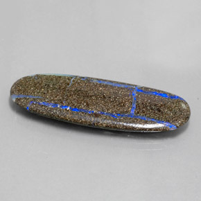 13.97캐럿 천연 멀티컬러 볼더 오팔, 타원형 컷, 40.1×13 mm, 불투명체