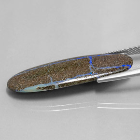 13.97캐럿 천연 멀티컬러 볼더 오팔, 타원형 컷, 40.1×13 mm, 불투명체