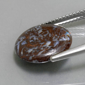 4.48캐럿 천연 다색 볼더 오팔, 라운드 컷, 불투명체