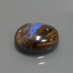 2.36캐럿 천연 멀티컬러 볼더 오팔, 타원형 컷, 10.2×8.2 mm, 불투명체