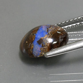 2.36캐럿 천연 멀티컬러 볼더 오팔, 타원형 컷, 10.2×8.2 mm, 불투명체