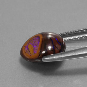 2.05캐럿 천연 다색 볼더 오팔, 배 모양, 불투명체