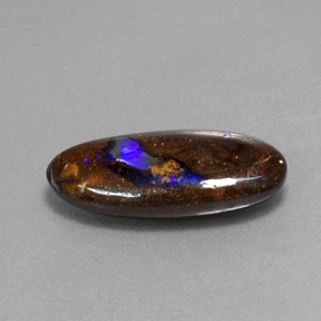 2.81캐럿 천연 멀티컬러 볼더 오팔, 타원형 컷, 14.6×6 mm, 불투명체