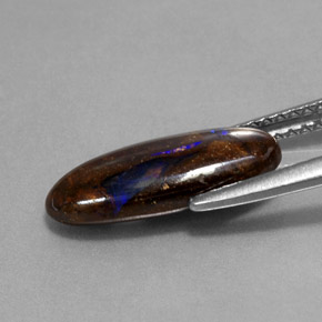 2.81캐럿 천연 멀티컬러 볼더 오팔, 타원형 컷, 14.6×6 mm, 불투명체