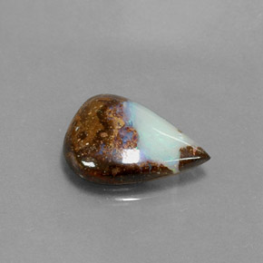 3.00캐럿 천연 멀티컬러 볼더 오팔, 배 모양, 13.8×10.3 mm, 불투명체
