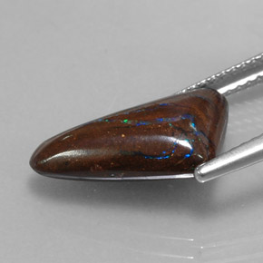 5.10캐럿 천연 멀티컬러 볼더 오팔, 멋진 모양, 16.5×10 mm, 불투명체