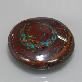 22.76캐럿 천연 멀티컬러 볼더 오팔, 라운드 컷, 21.33 mm, 불투명체