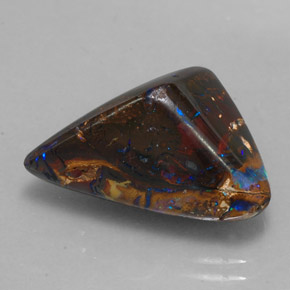 17.35캐럿 천연 멀티컬러 볼더 오팔, 멋진 모양, 20×15.4 mm, 불투명체