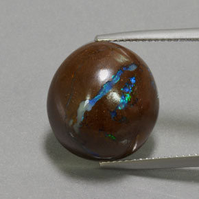 14.85캐럿 천연 멀티컬러 볼더 오팔, 멋진 모양, 15.9×15 mm, 불투명체