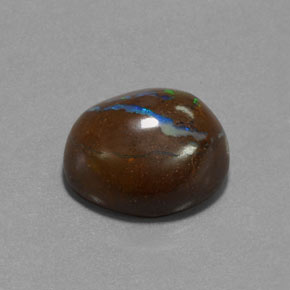 14.85캐럿 천연 멀티컬러 볼더 오팔, 멋진 모양, 15.9×15 mm, 불투명체