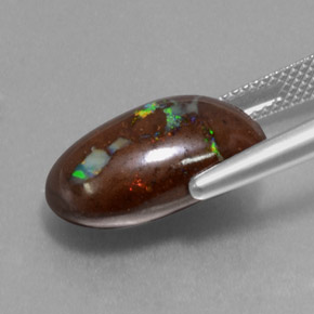 9.75캐럿 천연 다색 볼더 오팔, 타원형 컷, 불투명체