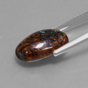 9.69캐럿 천연 다색 볼더 오팔, 타원형 컷, 불투명체