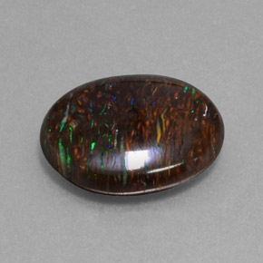 9.47캐럿 천연 멀티컬러 볼더 오팔, 타원형 컷, 16.1×14.1 mm, 불투명체