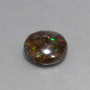 5.13캐럿 천연 멀티컬러 볼더 오팔, 라운드 컷, 11.19 mm, 불투명체