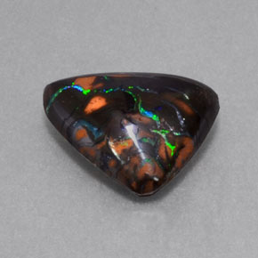 5.75캐럿 천연 멀티컬러 볼더 오팔, 멋진 모양, 13.1×12.4 mm, 불투명체