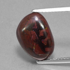 4.96캐럿 천연 멀티컬러 볼더 오팔, 멋진 모양, 13.1×9.3 mm, 불투명체