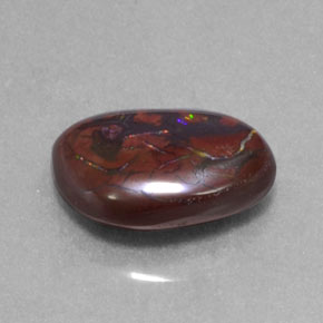 4.96캐럿 천연 멀티컬러 볼더 오팔, 멋진 모양, 13.1×9.3 mm, 불투명체