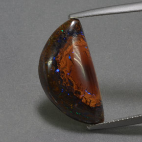 6.07캐럿 천연 멀티컬러 볼더 오팔, 멋진 모양, 18.8×9.7 mm, 불투명체