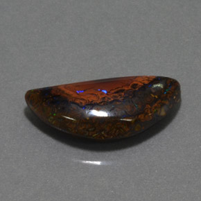 6.07캐럿 천연 멀티컬러 볼더 오팔, 멋진 모양, 18.8×9.7 mm, 불투명체