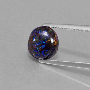 2.96캐럿 천연 멀티컬러 볼더 오팔, 멋진 모양, 9×8.3 mm, 불투명체