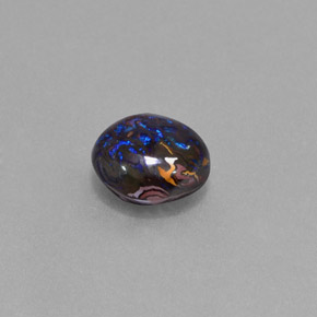 2.96캐럿 천연 멀티컬러 볼더 오팔, 멋진 모양, 9×8.3 mm, 불투명체
