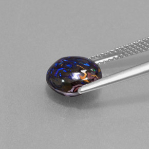 2.96캐럿 천연 멀티컬러 볼더 오팔, 멋진 모양, 9×8.3 mm, 불투명체