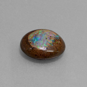 4.79캐럿 천연 멀티컬러 볼더 오팔, 멋진 모양, 12.5×11.3 mm, 불투명체