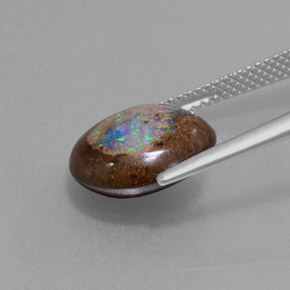 4.79캐럿 천연 멀티컬러 볼더 오팔, 멋진 모양, 12.5×11.3 mm, 불투명체