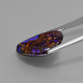 4.96캐럿 천연 멀티컬러 볼더 오팔, 트릴리언, 14.4×11.5 mm, 불투명체