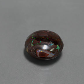 4.13캐럿 천연 멀티컬러 볼더 오팔, 라운드 컷, 10.00 mm, 불투명체