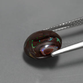 4.13캐럿 천연 멀티컬러 볼더 오팔, 라운드 컷, 10.00 mm, 불투명체