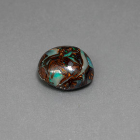 3.61캐럿 천연 멀티컬러 볼더 오팔, 타원형 컷, 10.1×9.6 mm, 불투명체