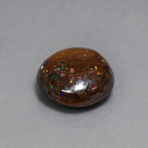 6.54캐럿 천연 멀티컬러 볼더 오팔, 라운드 컷, 11.39 mm, 불투명체